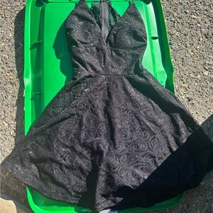 Short black lace dress